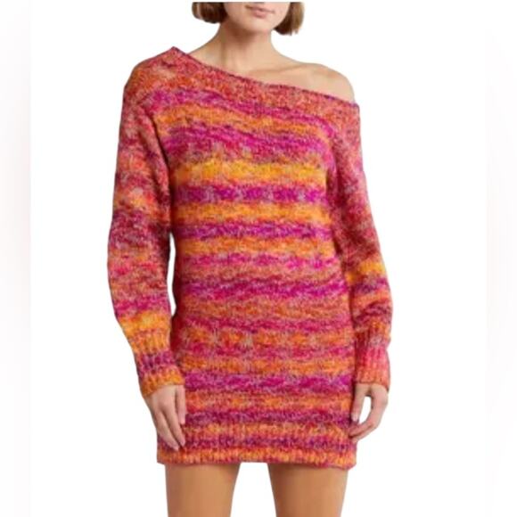 Ramy Brook Darla Space Dye One-Shoulder Sweater Dress - Small - Picture 2 of 8